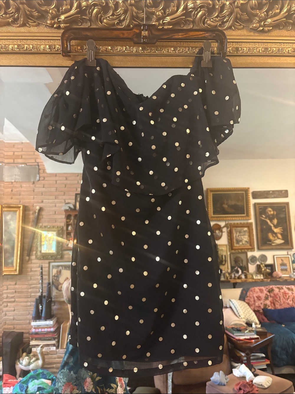 Lovers + Friends Black Polka Dot Mini Dress